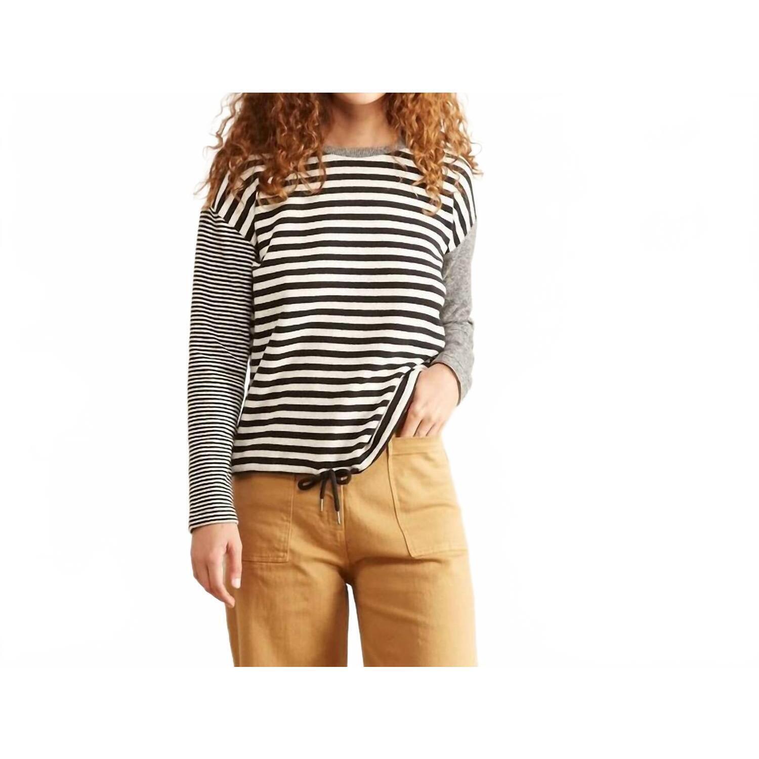 New Sita Murt Stripe Sweater In Black, Tan